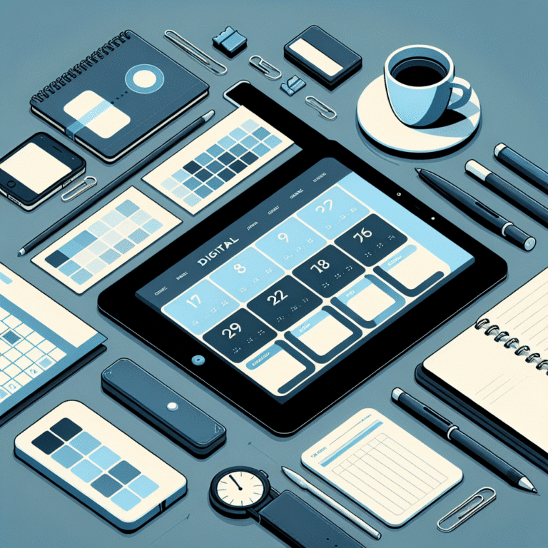 planner digital com calendário anual